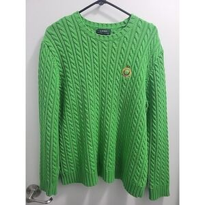 Lauren Ralph Lauren Sweater Womens L Green Vintage Preppy Academia Classiccore